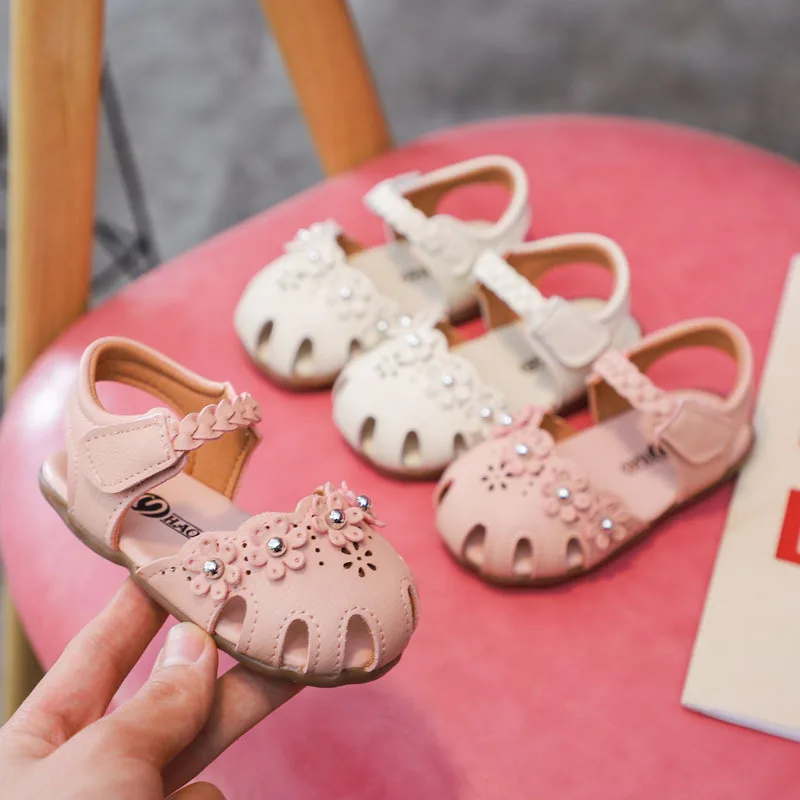 Baby Girls Sandals Toddler Shoes Spring Summer Fashion Flowers Flat Garden Shoes Kids 0-3 Years infantil Shoes Clogs Sandalias