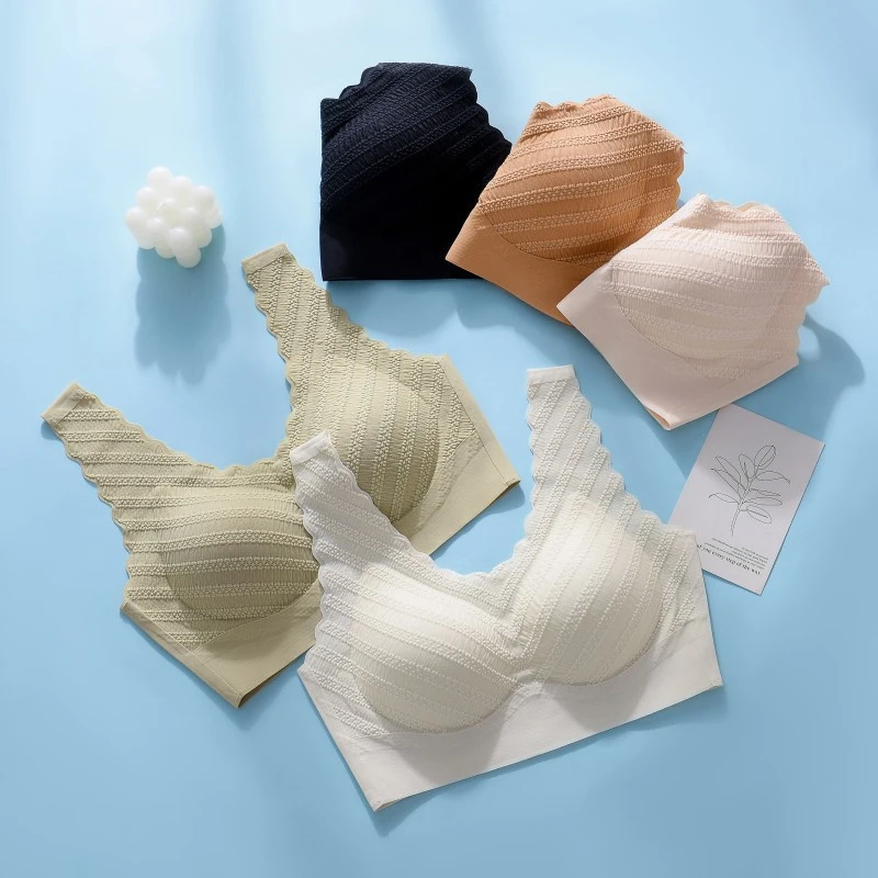 Женский кружевной бюстгальтер без косточек однотонный бесшовный латексный