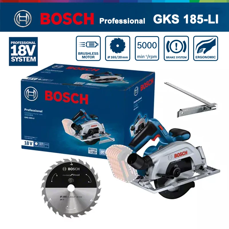 

Беспроводная циркулярная пила Bosch GKS 185-LI 18 в, профессиональная электрическая пила, многофункциональные деревообрабатывающие режущие элект...