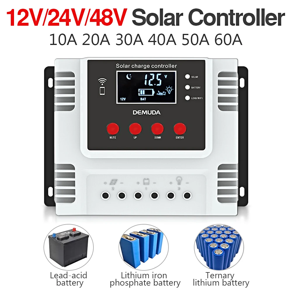 

Зарядное устройство на солнечной батарее 10A 20A 30A 40A 50A 60A Контроль заряда и разряда ШИМ 12 в 24 в 48 в авто для свинцово-кислотной литиевой батареи