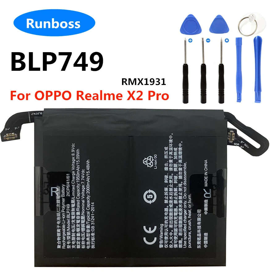 

Оригинальный Новый BLP749 4000 мАч фотоаккумулятор для OPPO Realme X2 Pro rmx830 сменные батареи