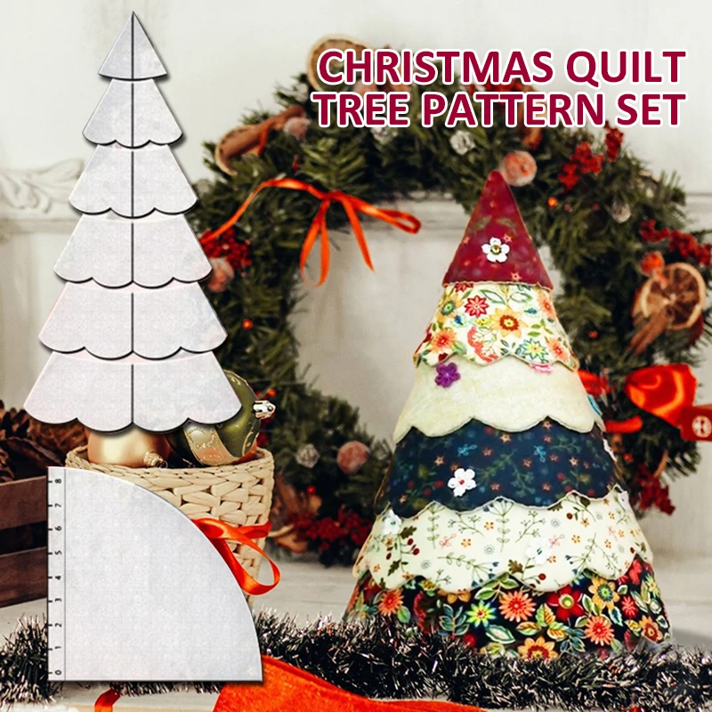 

Handmade Christmas Tree Quilting Templates Set Multifunctional DIY Sewing Ruler Knitting Stencil Practical Sewing Pattern Tools