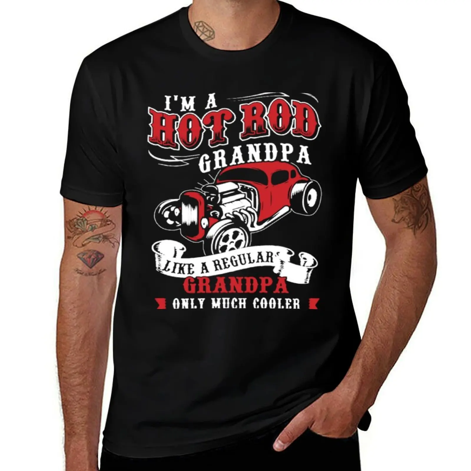 Фото Футболка Hot Rod Grandpa, дышащая, легкая, летняя, для мужчин №1