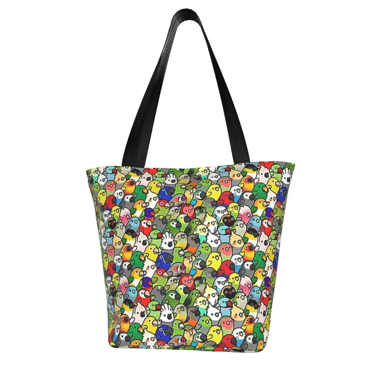 

Too Many Birds Shopping Bag Fun Cockatoo Business Student Handbag Gifts Stylish Polyester Bags