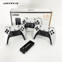 ampown u9 video game console 10000games 2 4g hd double wireless handle portable home tv mini game stick for pspfcn64 emulator