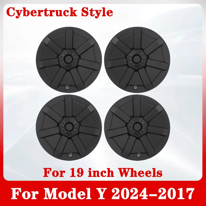 

4 шт. 19-дюймовые муфты для Tesla Model Y 2024-2017, крышки колеса в стиле кибергрузовика, колпачки ступицы, защитные обода, сменная крышка