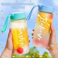 550ml portable travel water cup outdoor sports water bottle student couple cup high temperature plastic water cup girl cute cup