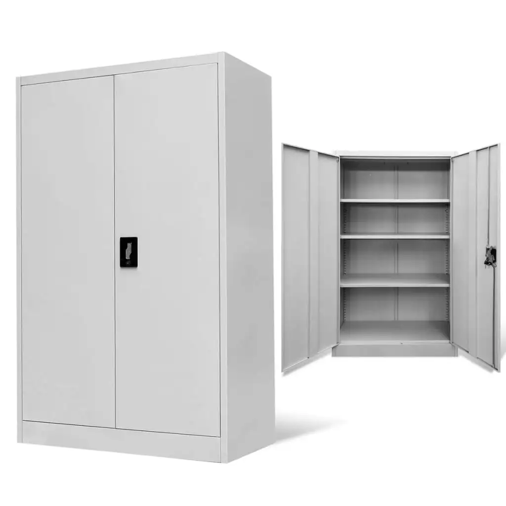 

Office Filing Storage Cabinets Drawers Tall Bookcase Lockable 90x40x140cm Steel Grey