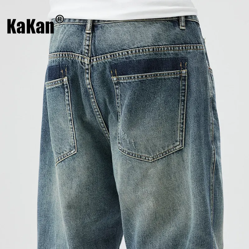 Kakan - European and American Loose Straight Casual Blue Jeans, Spring/Summer New Micro Span Junior Jeans Men's K023-3009