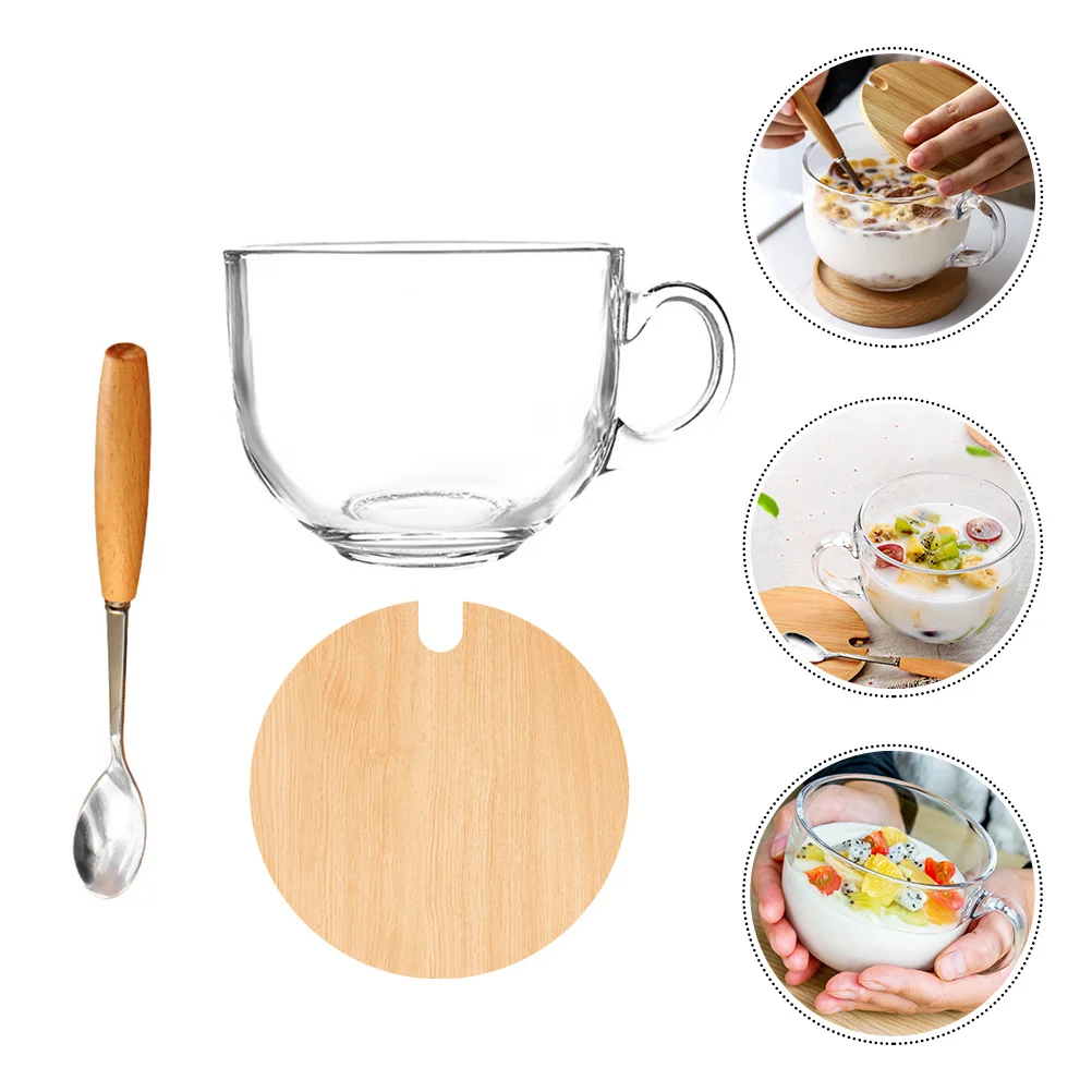 

1pc Creative Heat Resistant Lid Glass Mug Glass Cup Cup for Home Woman Office
