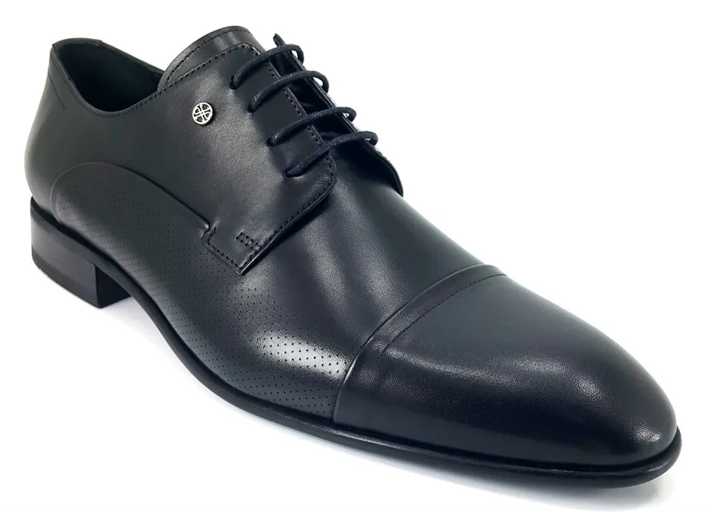 

2022 Trend New Season Model 100 Leather Shoes With Personalized and Casual Black Marcomen 9423 22KA Classic Male shoes