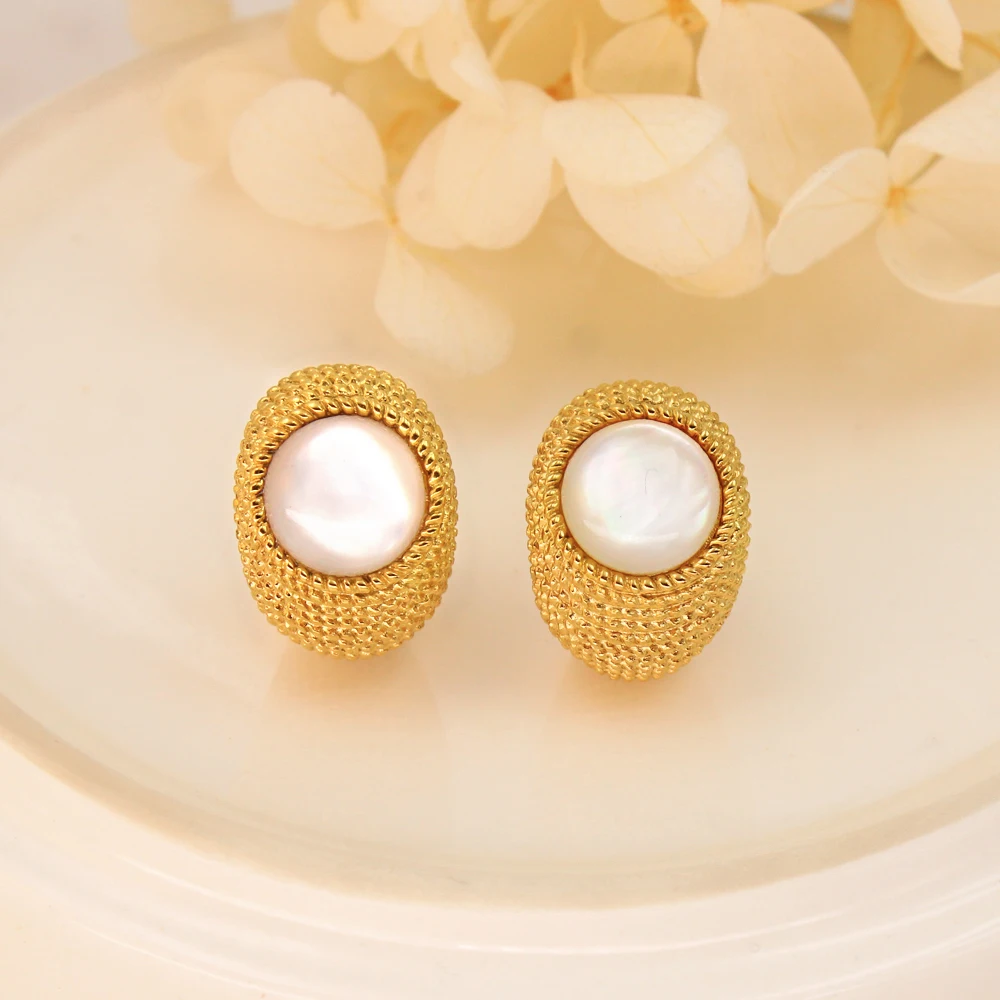 Элегантная женская бижутерия с крупным широким покрытием из золота 304L блестящий