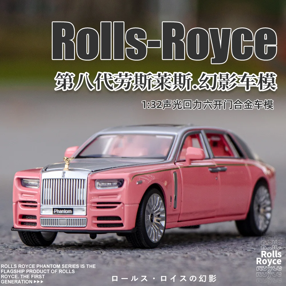 

1:32 Eighth generation Rolls Royce Phantom Simulation Diecast Metal Alloy Model car Sound Light Pull Back Collection Kids Toy