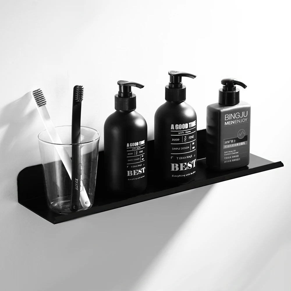 

Bathroom Shelf Bath Shower Shelf Aluminum Black Bathroom Corner shelf Wall Mounted Black Aluminum Kitchen Storage holder