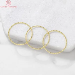 Латунные круглые Колечки с покрытием 24-каратным золотом, 18 мм (3581), 10 шт.