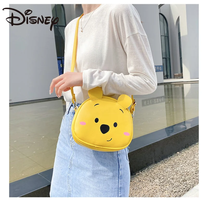 Disney Winnie The Pooh Pu Women's Chain Messenger Bag Change Mobile Phone Storage Cute Doll Birthday Gift