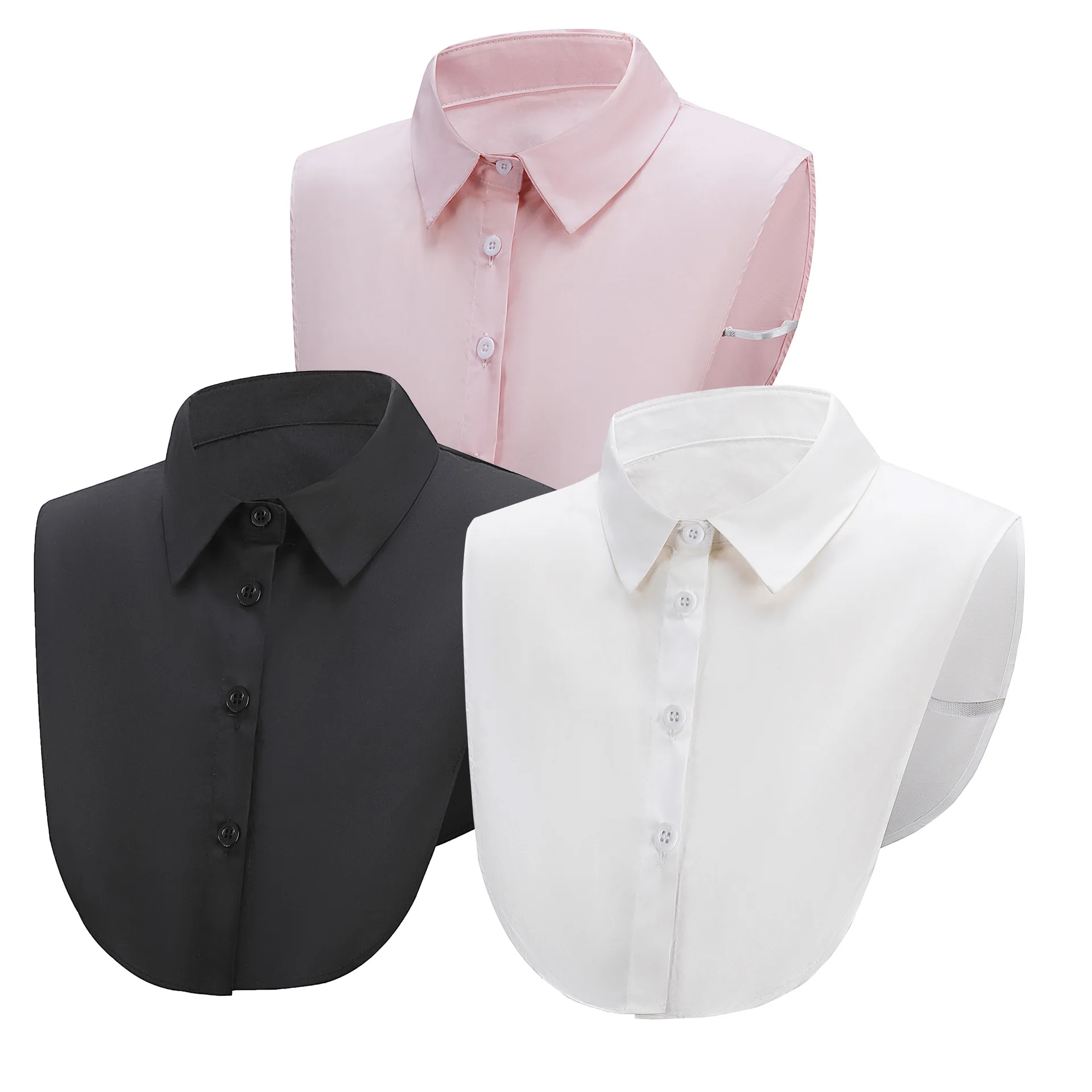 Fake Collar for Shirt Detachable Collars Solid Shirt Lapel Blouse Top Shirt for Men Women Black White Clothes Shirt Accessories