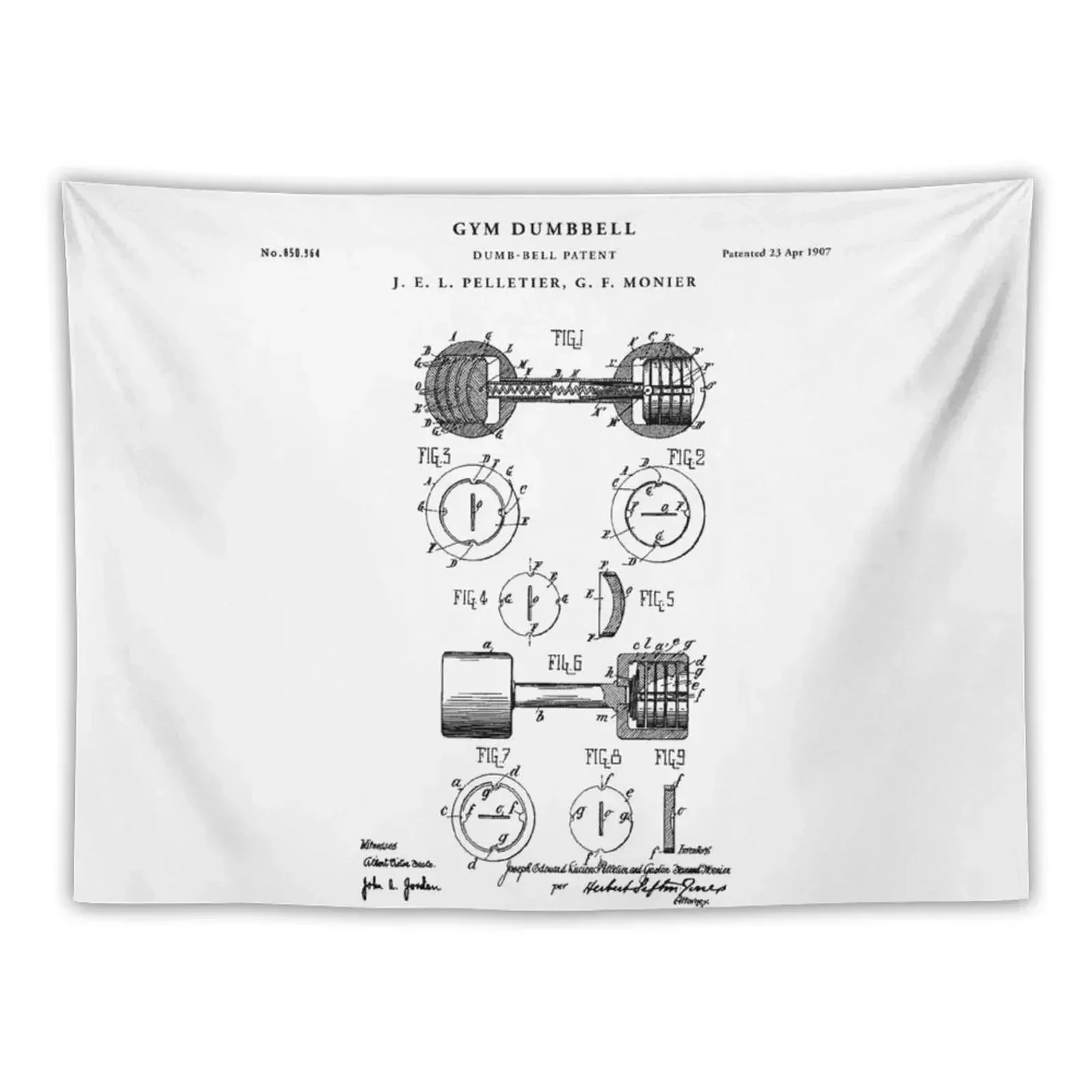 Патентный гобелен для спортзала Dubbell украшения комнаты эстетический дома