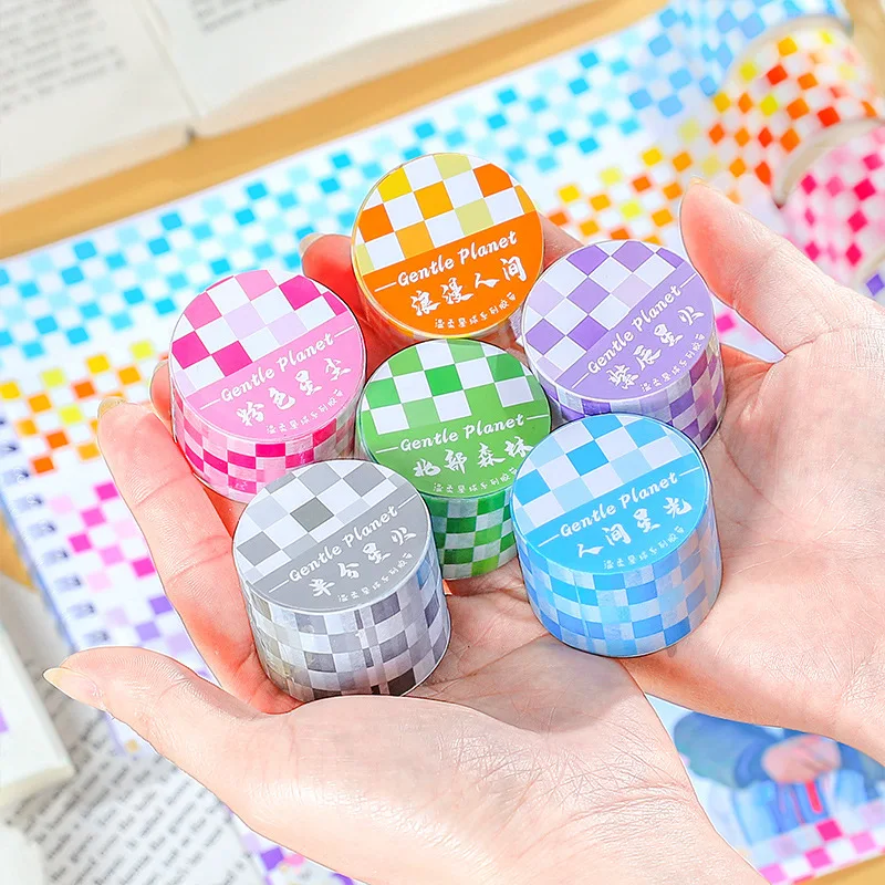 

Kawaii 3M Candy Color Checkerboard DIY Washi Tape Scrapbook Diary Scene Frame Decor Cute Stickers School Stationery