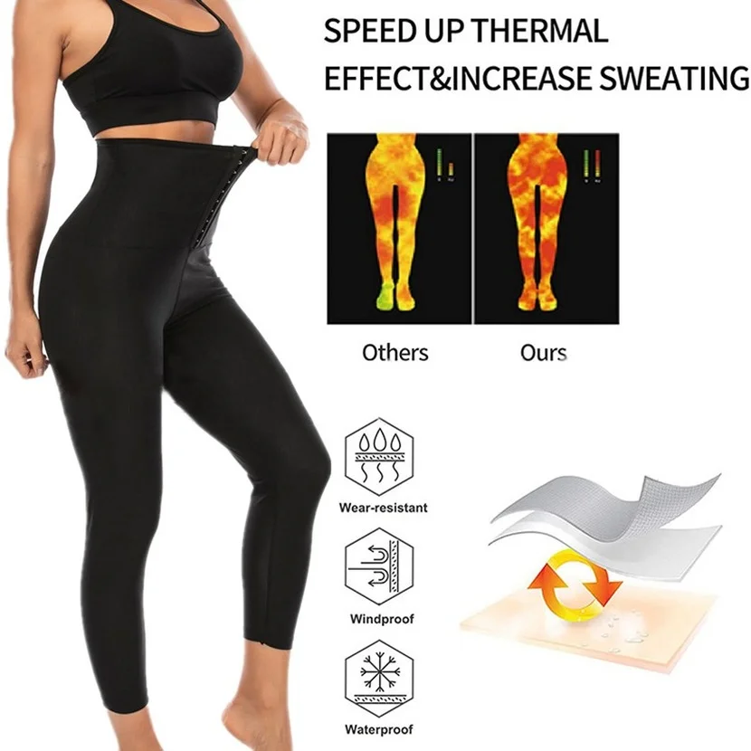 

Sweat Sauna Suits Pants Body Shaper Women Slimming Shorts Belly Corrective shapesuit Tummy Fat Burner High Waist Trainer Workout