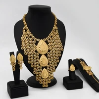 dubai 24k gold plated bridal jewelry set of four jewelry sets for women female set chd20587
