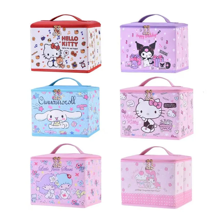 

Sanrio Kawai Cinnamoroll Kuromi Mymelody Cartoon Cute Superimposed Drawer Pvc Storage Box Smiley Storage Bins Toys for Girls