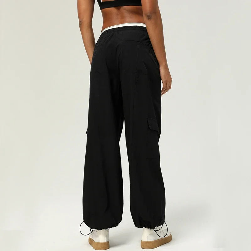 Женские брюки-карго однотонные свободные дышащие спортивные штаны брюки для