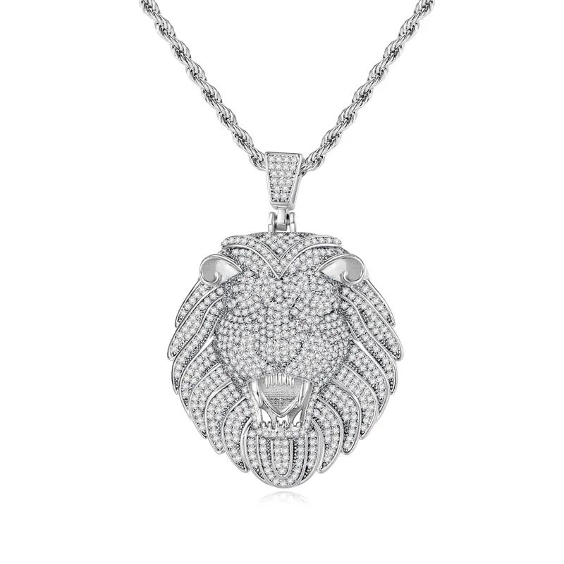 Цепочка с подвеской в виде головы льва стиле хип-хоп | Украшения и аксессуары