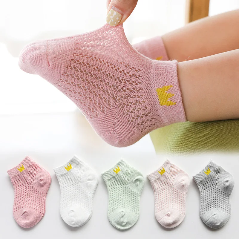 

5 Pairs/Lot 0-12 Years Children's Socks Spring & Summer Cotton Thin Cartoon Mesh Breathable Baby Socks Kids Boys and Girls Socks