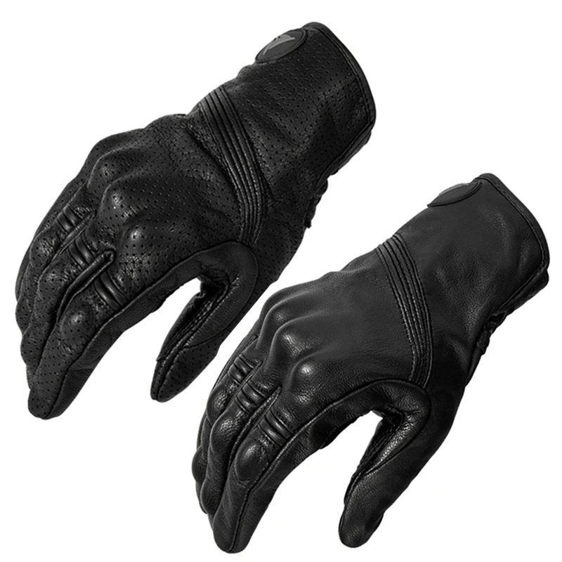 

Summer Motorcycle Gloves Men Leather Motocross Biker Glove Retro Moto Riding Gloves Vintage Motorcyclist Accessories