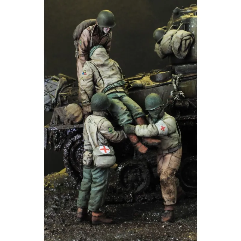Фото Наборы моделей фигурок из смолы в масштабе 1/35 WW2, лучший герой армии США (4 фигурки), миниатюрные игрушки для хобби в разобранном и неокрашенном виде 551 №1