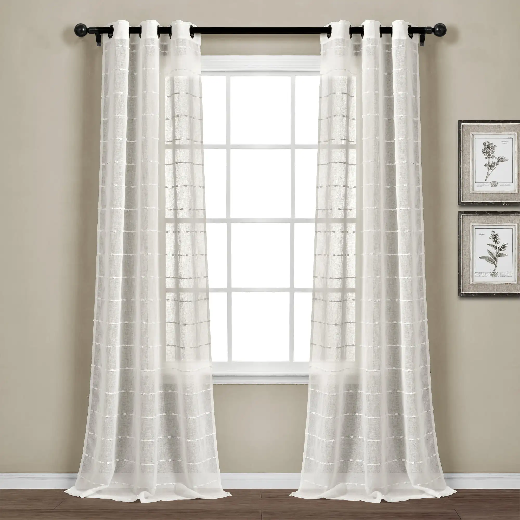 

r Textured Grommet Sheer Curtain Set, 38.00" x 0.01" 2 Panels