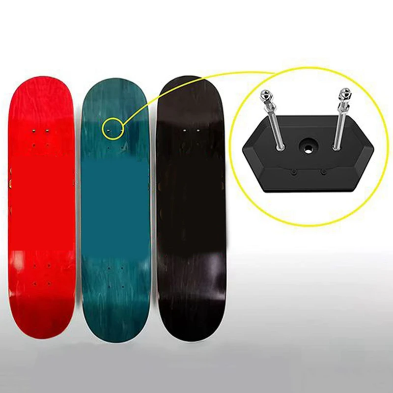 

3 Pcs Skateboard Wall Mount Skateboard Hanger For Skateboard Deck Display And Storage, Floating Effect,Black