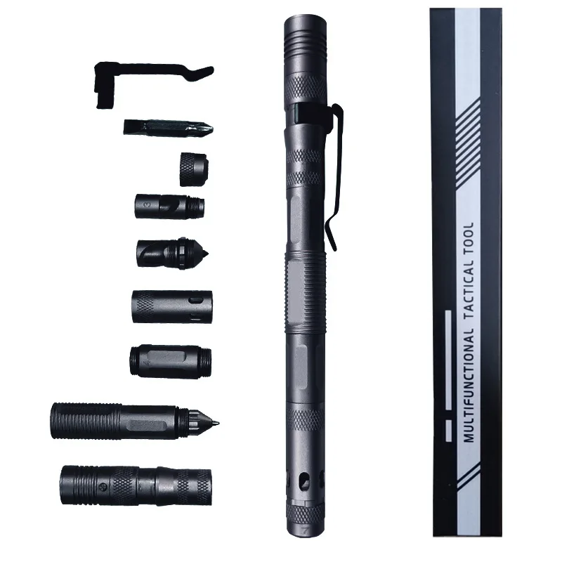 Multifunctional Tactical Pen Broken Window Cone EDC Self-defense Protection Flashlight Anti-wolf Emergency Defense Tool enlarge