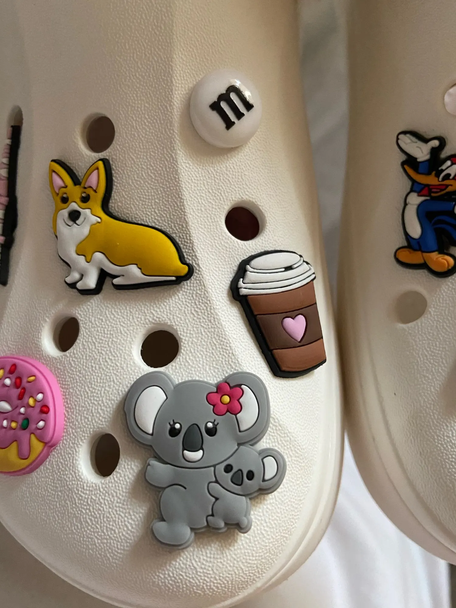 1pcs Cute Plush Toy Croc Accessories Cows Koala Fox Shoe Charms Gibits Clog Pins Mushroom Croc Jeans Women Girl Shoe Decoration images - 6