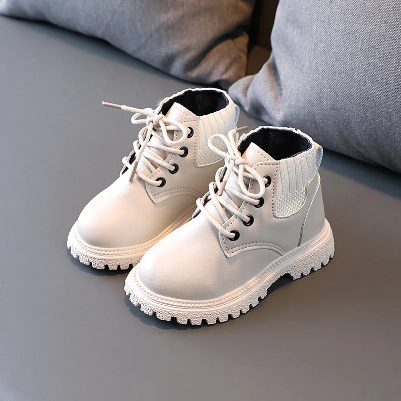

Size 21-30 Baby Boots For Boys Girls Autumn Short Leather Boots Kids British Style Martin Boots Children Casual Shoes Boys Botas
