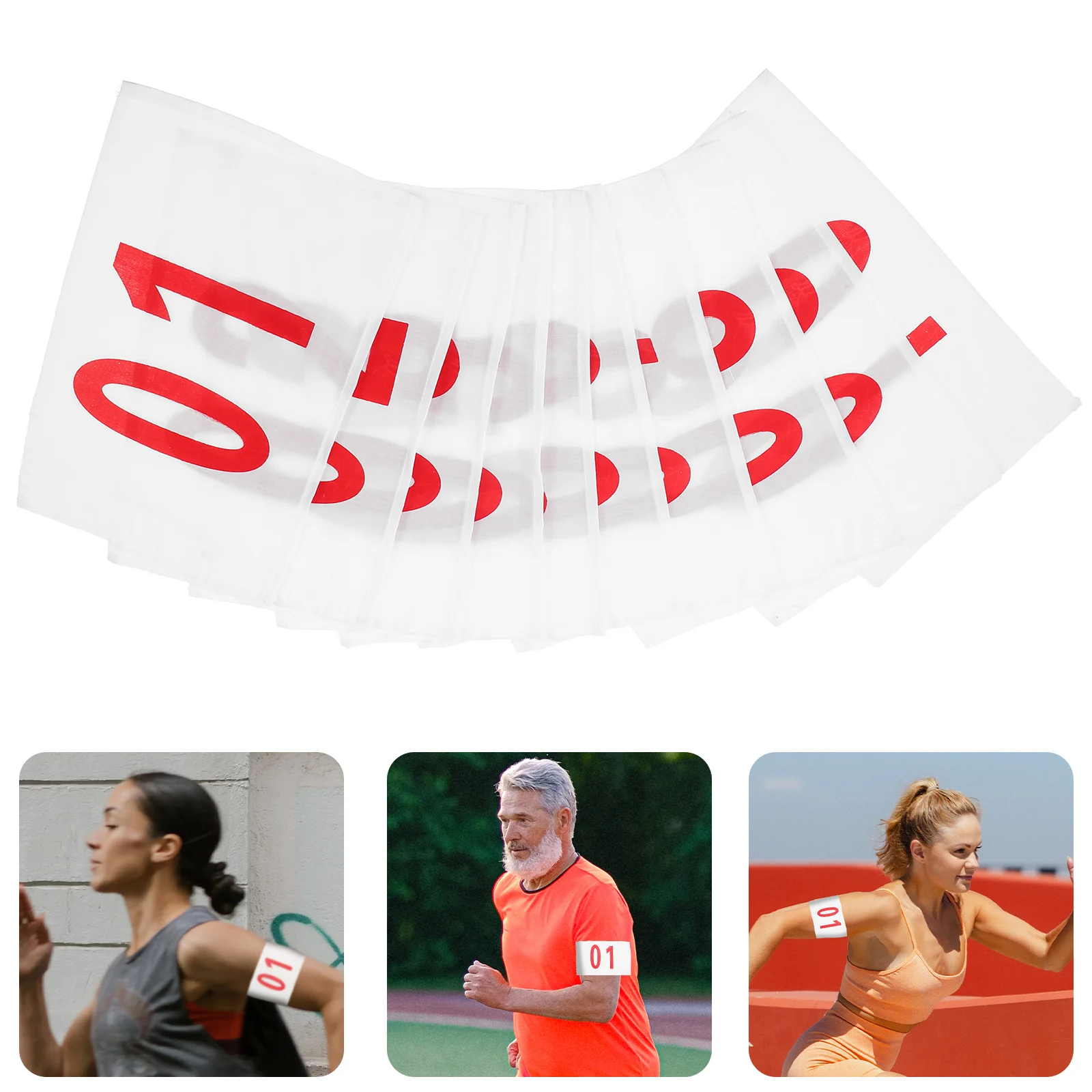 

10 Sheets Race Game Number Bibs Sports Running Replacement Polyester Cotton Display