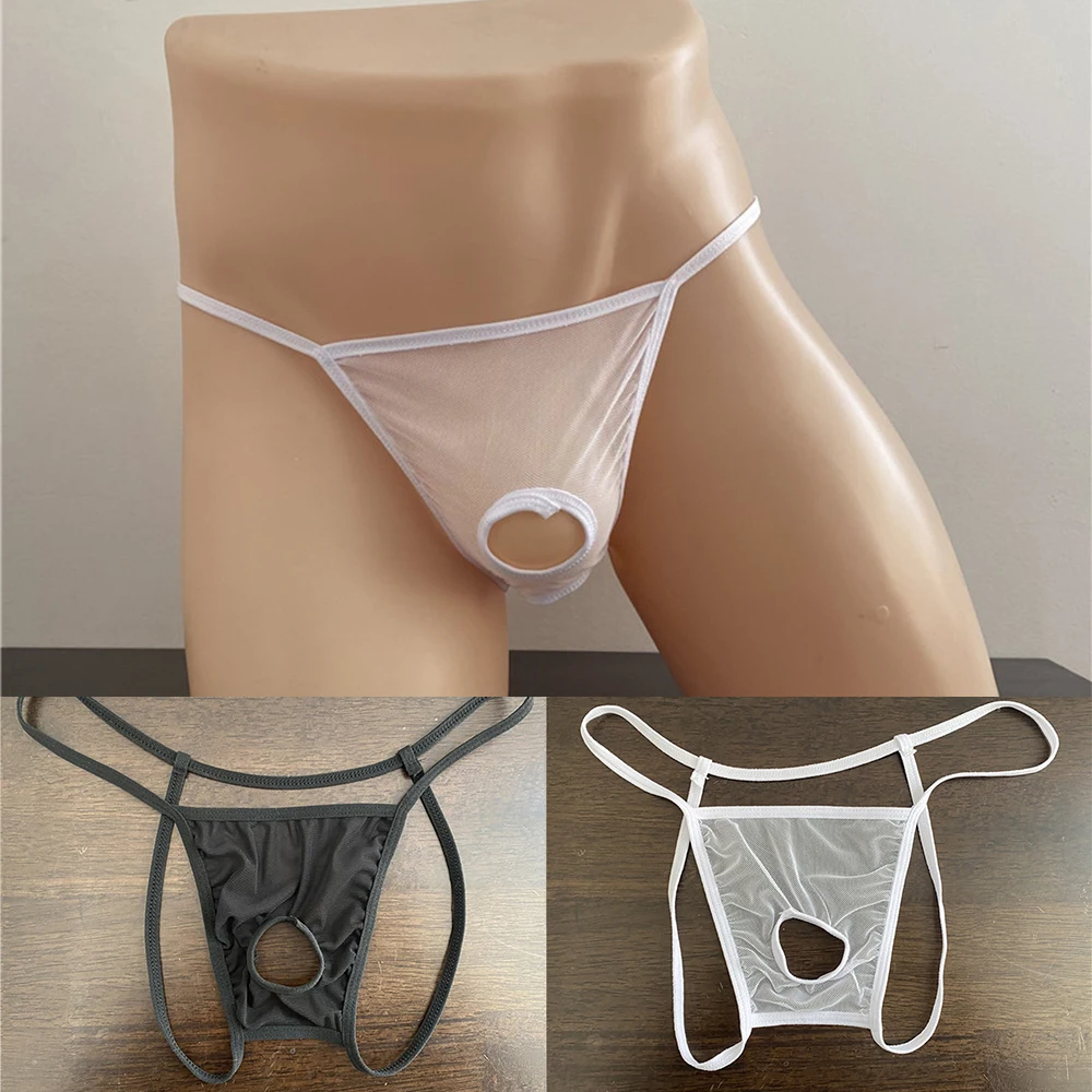 

Exposed Cock Mens Open Thongs G String Bikini Transparent T-Back Jock Straps Briefs Thong Sexy Underwear Exposed Butt Underpants