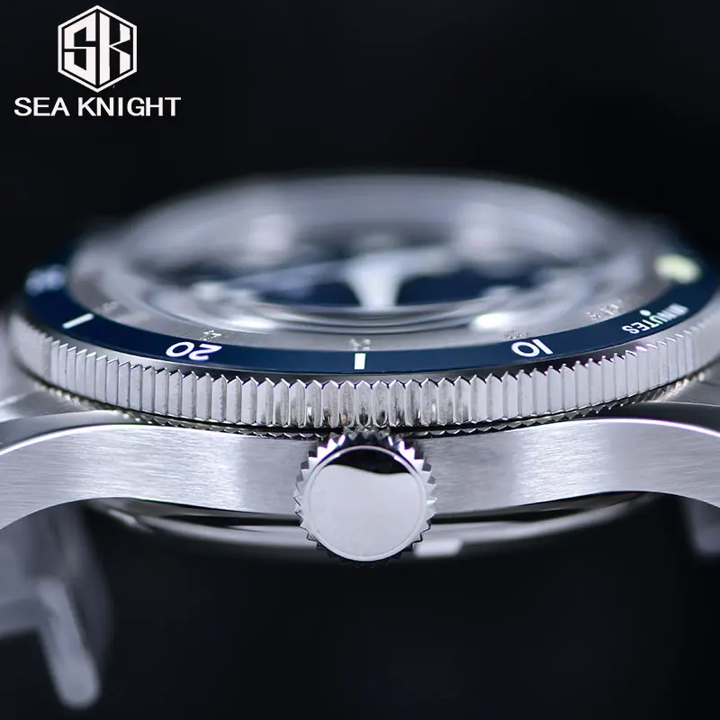 Фото SEA KNIGHT мужские автоматические механические наручные часы 200 м водонепроницаемые дайверские часы из стали 316L C3 супер светящийся сапфировое стекло №3
