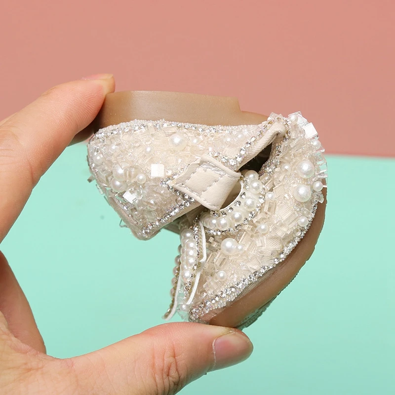 Демисезонные туфли принцессы с жемчужинами и кристаллами 11-15 см |