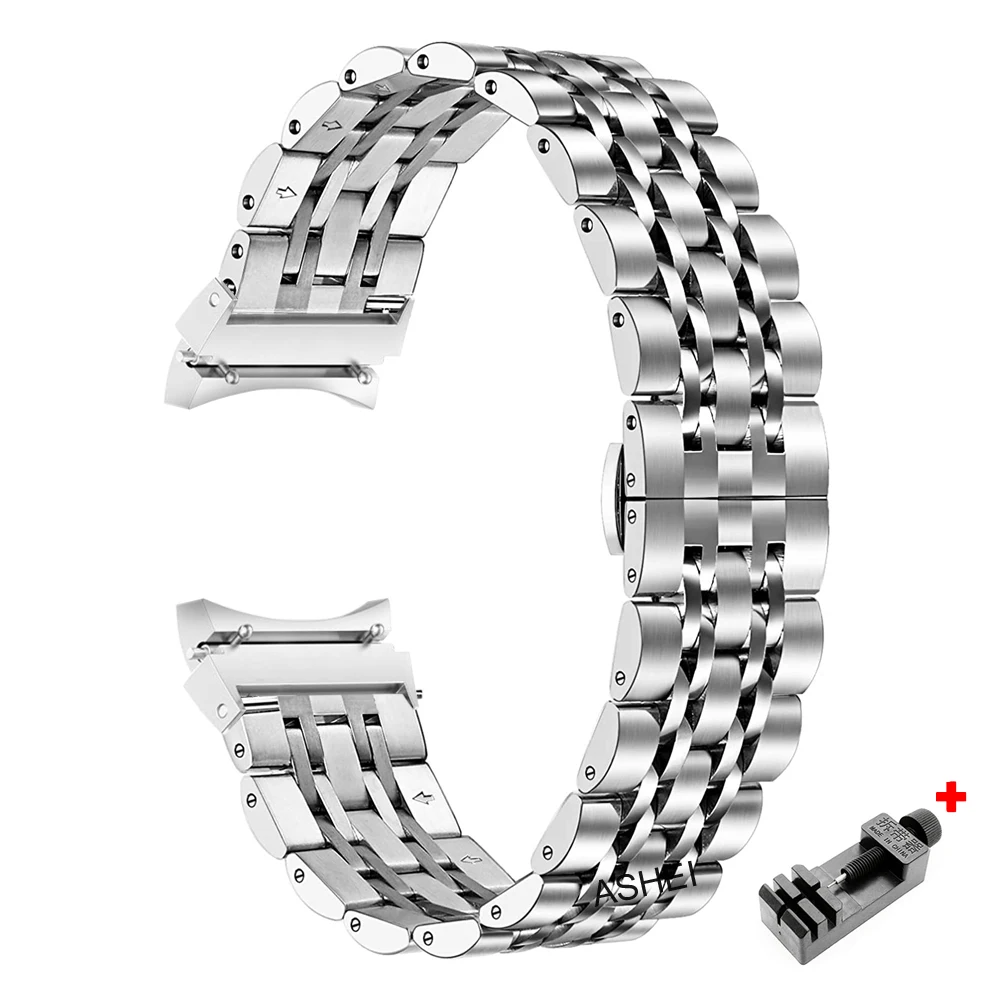 For Samsung Galaxy Watch 5 5pro Strap 44mm 45mm Galaxy Watch 4 Classic 46mm non-gap stainless steel high quality curved strap