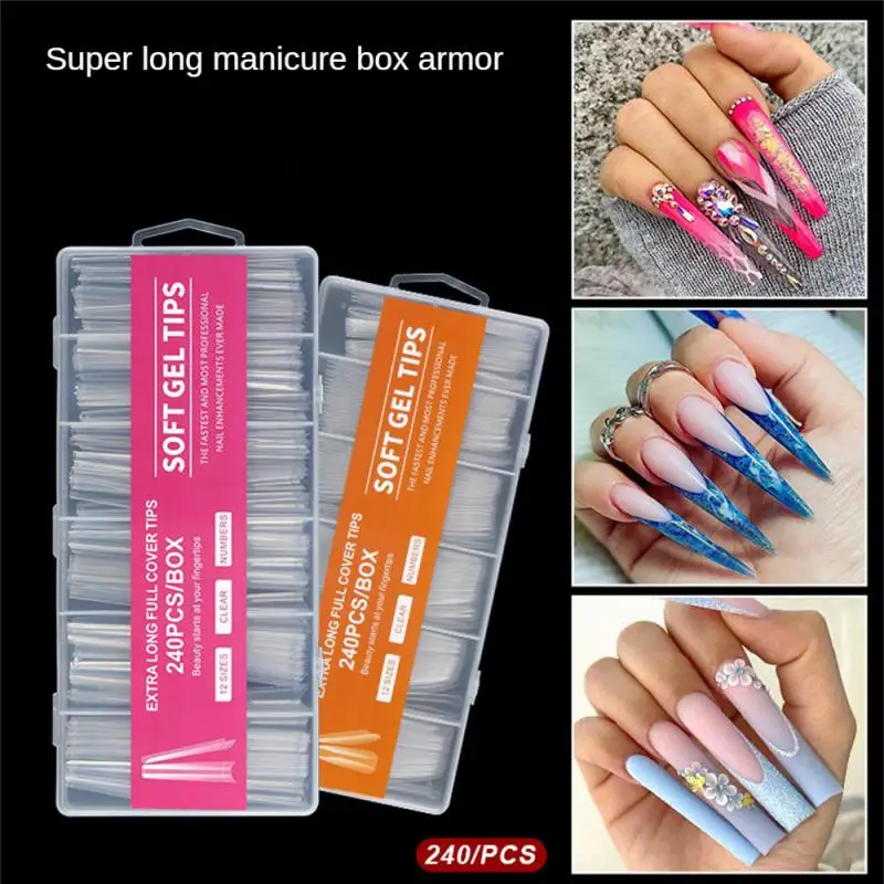 

Nail Chips Simple Super Long Manual The New Transparent Nail Art False Nails Long Wearing Armor Miss Finished False Nails