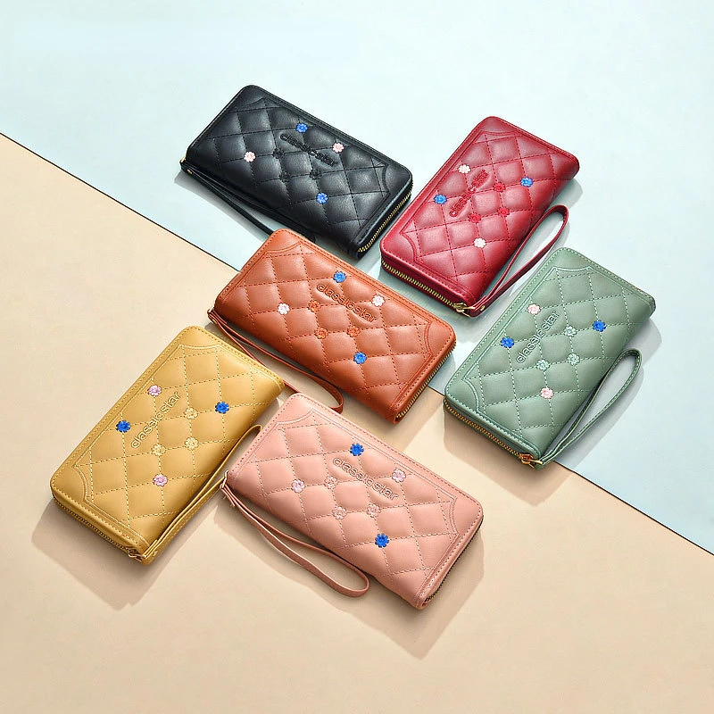 

Women's Wallet New Ladies Clutch Women's Long Korean Contrast Color Splicing Zipper Tassel Large Capacity Wallet Phone Bag