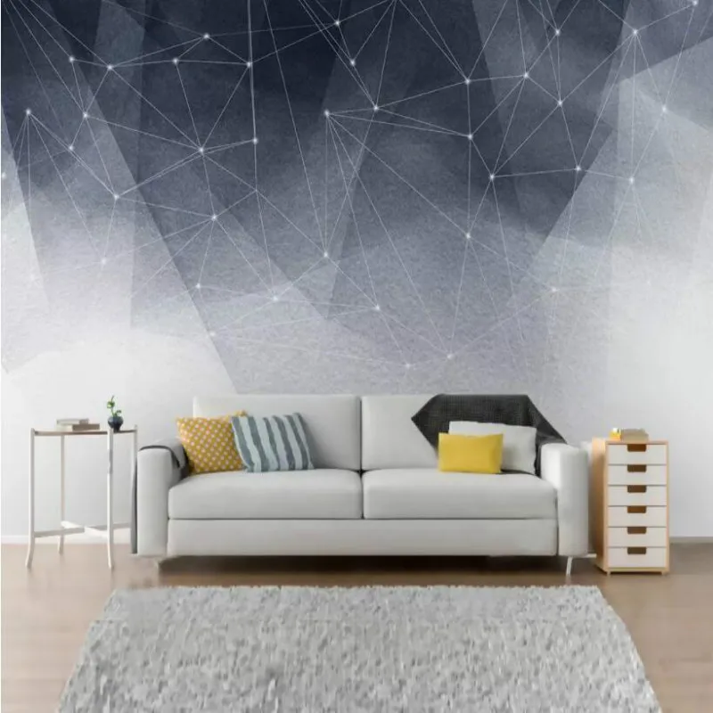 

3d Silk Wallpaper for Living Room Home Improvement Modern Wallpaper Background Simple black and white abstract geometric lines