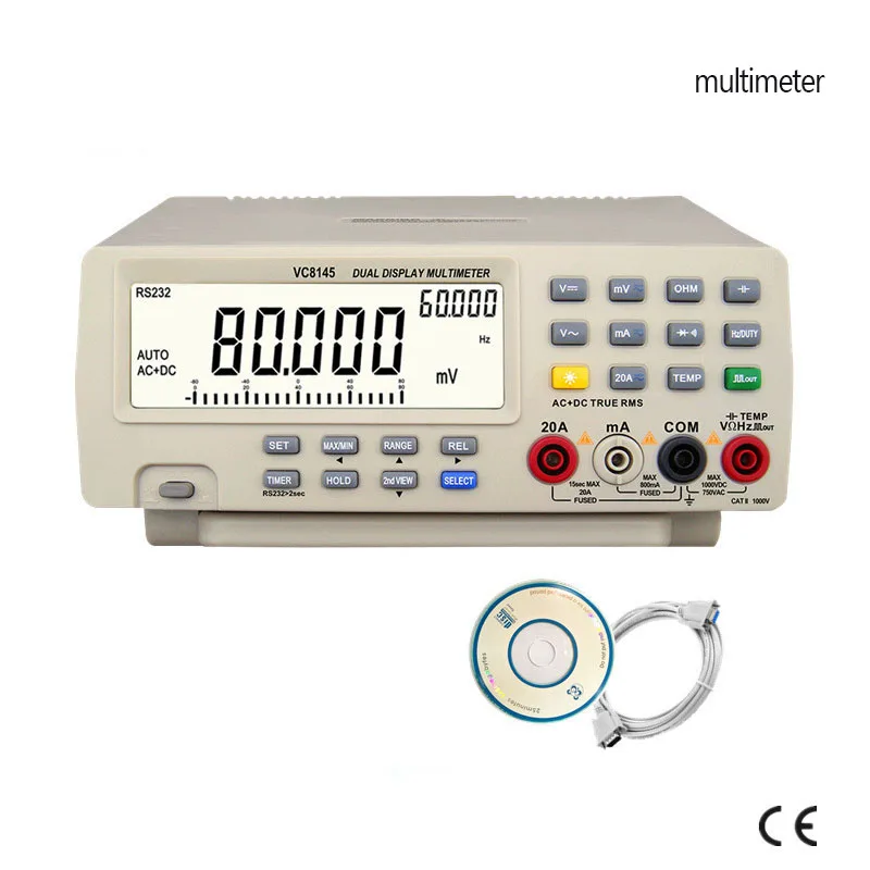 

Desktop Digital Multimeter VC8145 High Precision Dual Display Multimeter Automatic Range Digital Desktop Multimeter 110V-220V LK