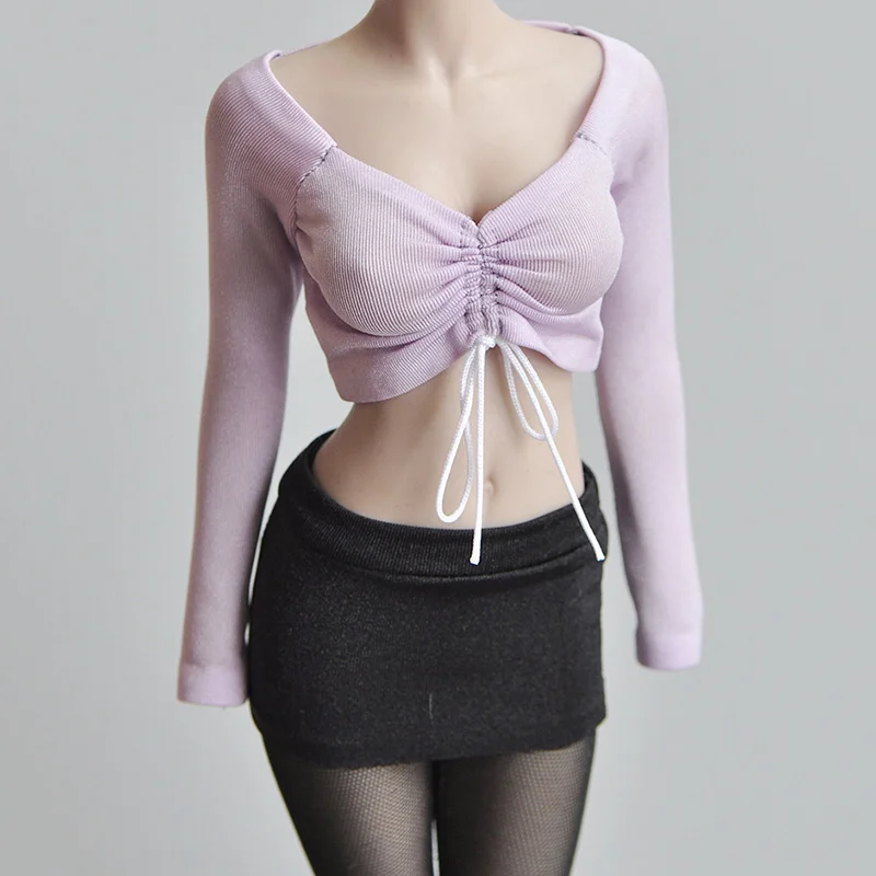 Масштаб 1/6 женский эластичный плотный шнур для рисования точка глубины футболка