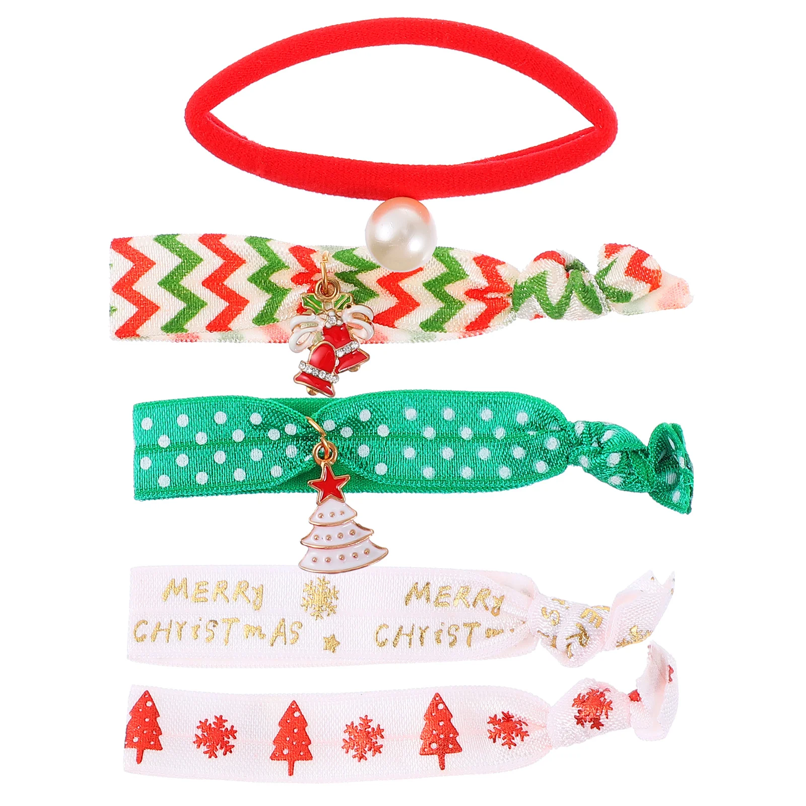 

25pcs Christmas Hair Tie Hairband Knotted Ponytail Holder Elastic Hair Accessory