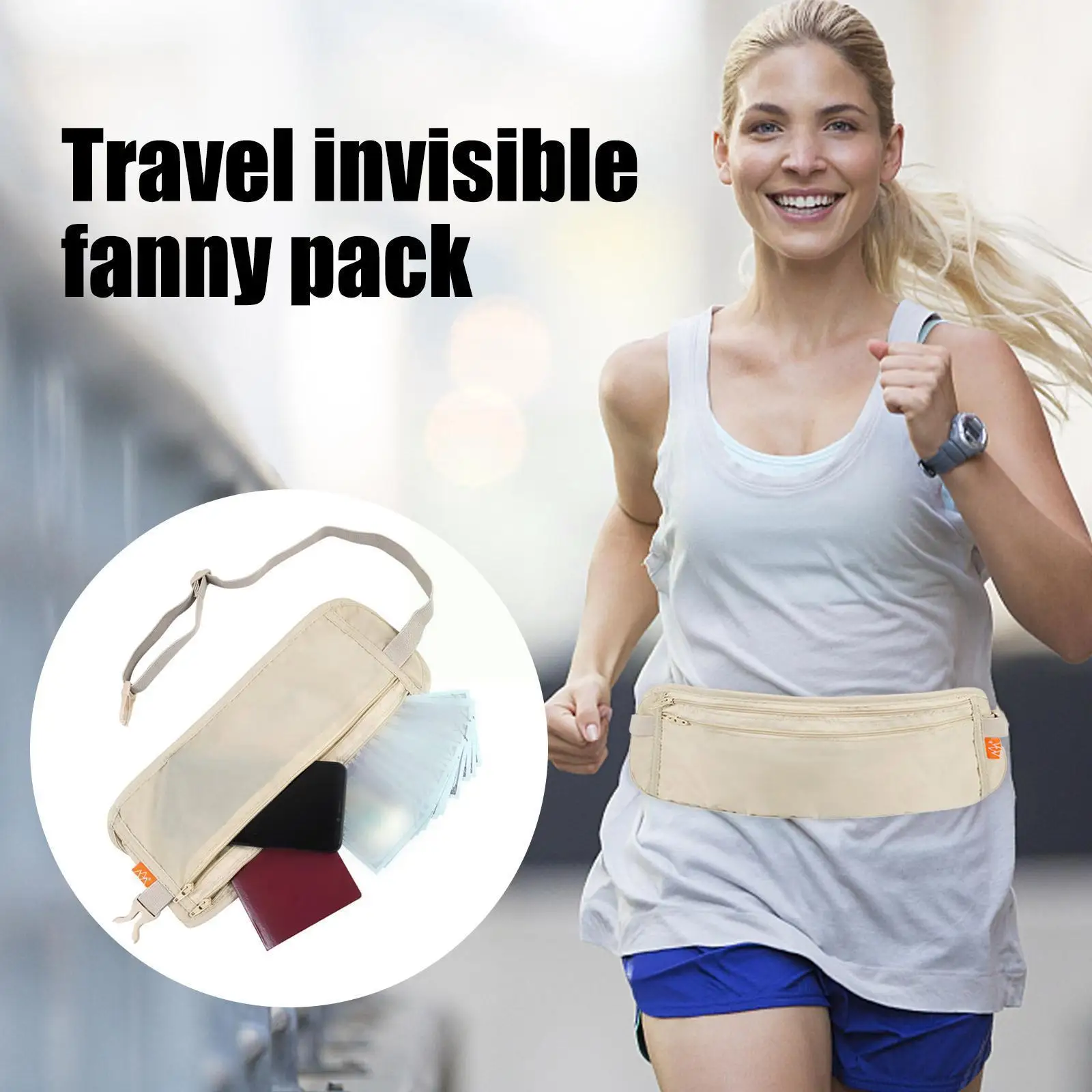 

Invisible Travel Waist Packs Waist Pouch For Passport Money Belt Bag Hidden Security Wallet Gifts Belt Bag Woman Black Bag R8o3