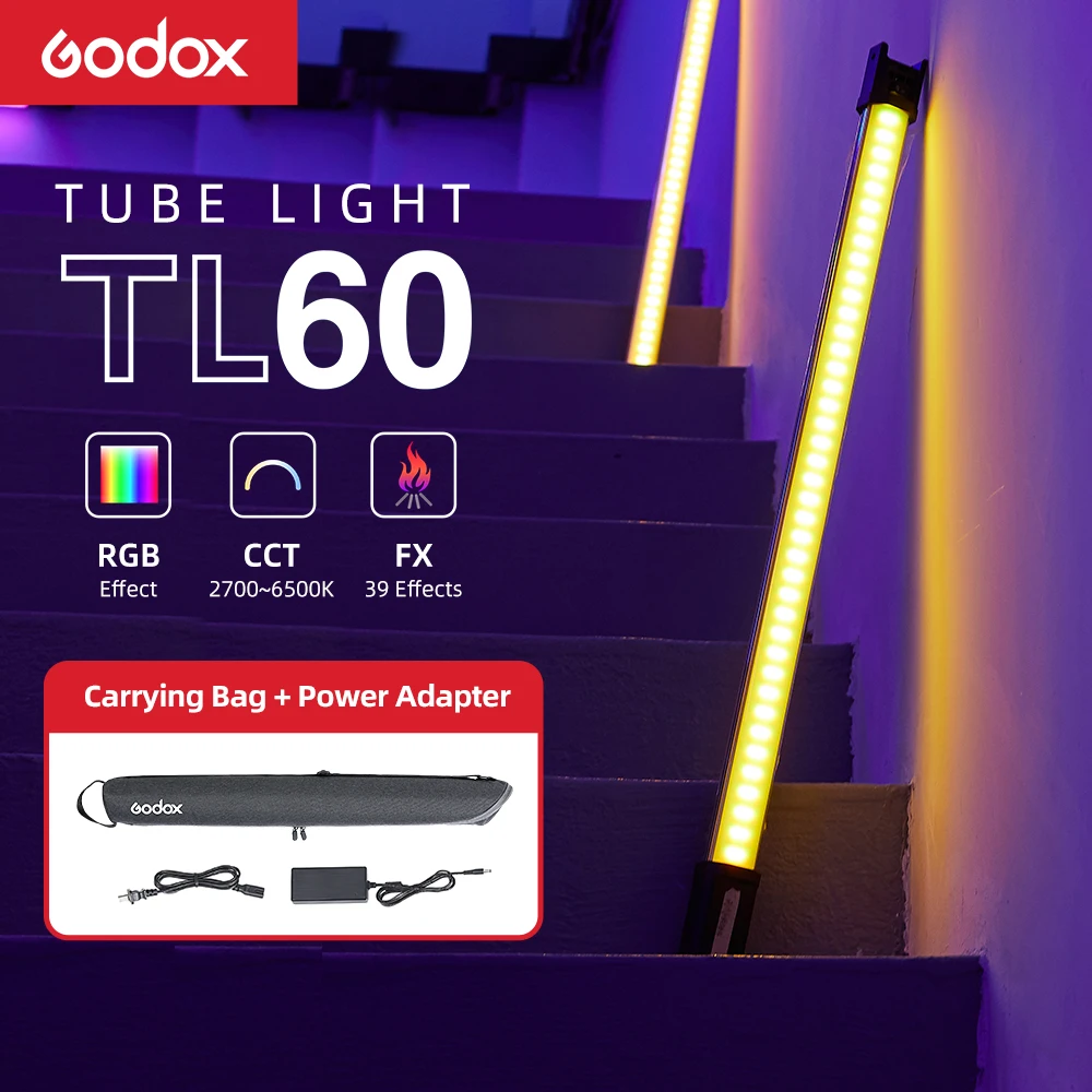 

Godox TL60 RGB Color Handheld Light Stick Pavotube support Remote APP Control Led Tube Light Studio Video Photography Lighting
