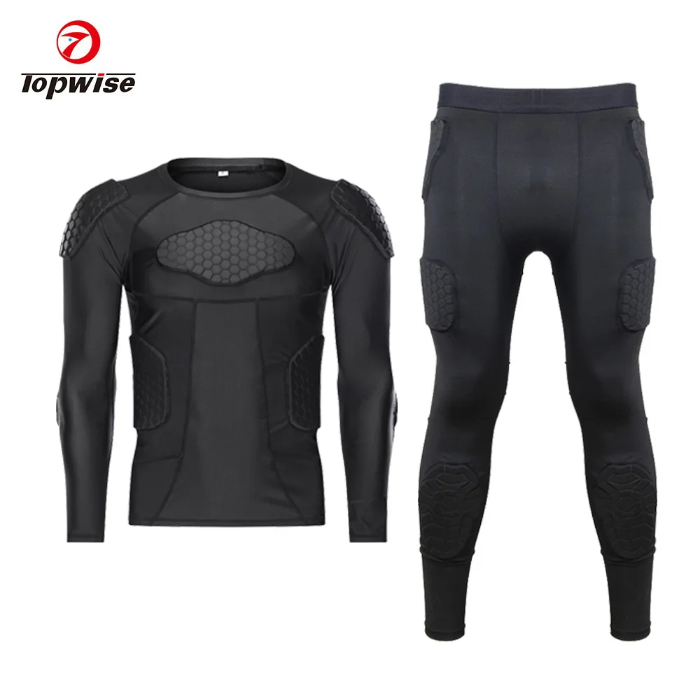 

Anti-collision football armor clothing Shoulder and waist Sports protective gear goalkeeper football suit set training tights